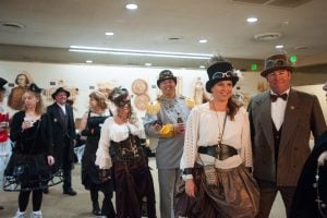 People in steampunk costume