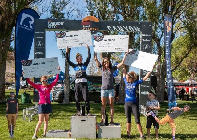 Thank you for coming out to Stetina’s Paydirt @cxmagazine!

Repost: The pro women competed for $4400 in prize money at the @bikemonkey @stetinaspaydirt #gravelrace. This was a women's-only payout thanks to @pstetina and @rideshimano attempting to make up for years of inequality. 

Overall women's podium:

1. @lilcrush27
2. @lmackenzie87
3. @julieyoung.training (not present) 
4. @helenaplasschaert
5. Kate Maher

#gravel
#stetinaspaydirt
#carsoncitynevada
#carsoncity